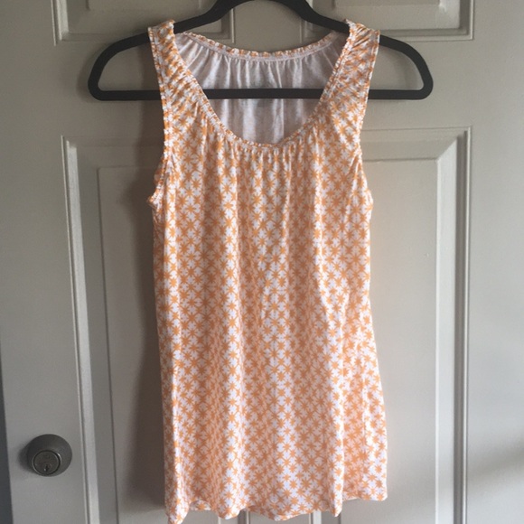 Merona Tops - NWT Merona Orange and White perfect ruffle tank M